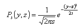 p_s(y,z)=(1/sqrt 2 pi s)exp(-(x-z)^2/2s)
